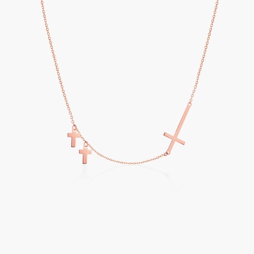 Naszyjnik krzyżyk Savicki: srebrny pozłacany